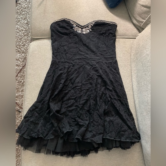 Free people black lace tulle strapless dress - Picture 7 of 7